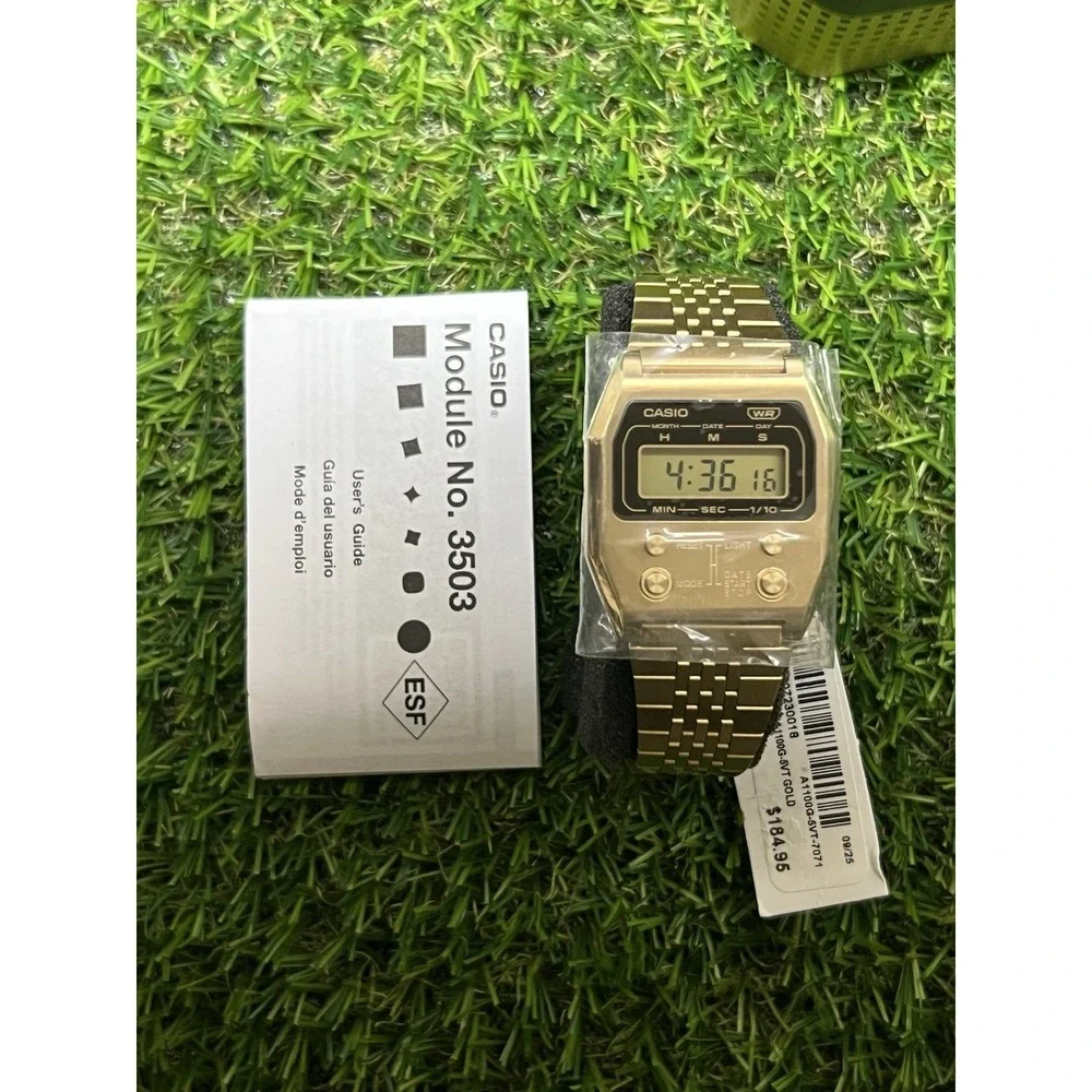 Casio Vintage Digital Stainless Steel Casual Quartz A1100G-5VT Gold Unisex Watch